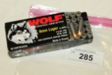 50 Rounds of Wolf 9mm 115 Gr. FMJ Ammo