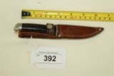 Case Mini Hunting Knife w/Leather Sheath. Over Length 6.25