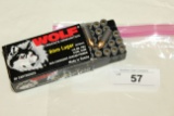 50 Rounds of Wolf 9mm 115 Gr. FMJ Ammo