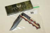 Combat Ready Patriotic Rescue Linerlock Knife.  New!