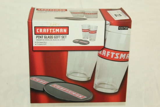 Craftsman Pint Glass Gift Set.  New!