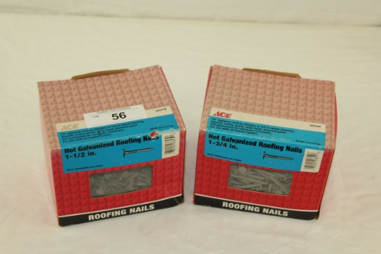 2- 5lb. Boxes of ACE Roofing Nails. 1-3/4" and 1-1/2" Nails.