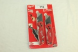 Milwaukee Press and Flip 2 Pc. Folding Utility Knife Set.  New!