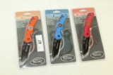 3 New Easy Open Spring Assist Aluminum Handle Knives
