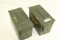 2 Green Metal Ammo Cans