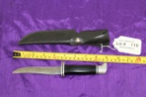 Buck 105+ Knife w/Black Leather Sheath. Vintage.