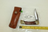 Schrade+ LB7 Lock-Back Knife w/Leather Pouch Made in USA
