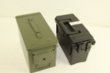 1 Metal Ammo Can and 1 Plastic Ammo Can