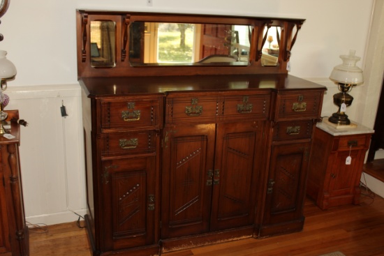 Mahogany Buffet w/Mirror.  Has been used as Entertainment Center