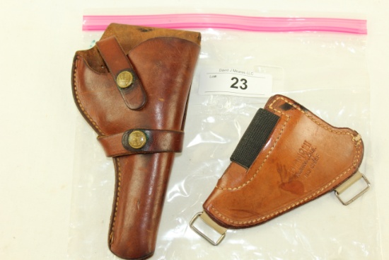 2 Brown Leather Holsters - Bianchi and Brauer Bros.