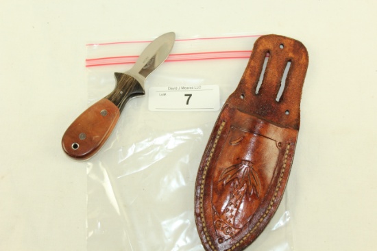 Hucks Oyster-Shucker w/Brown Leather Sheath