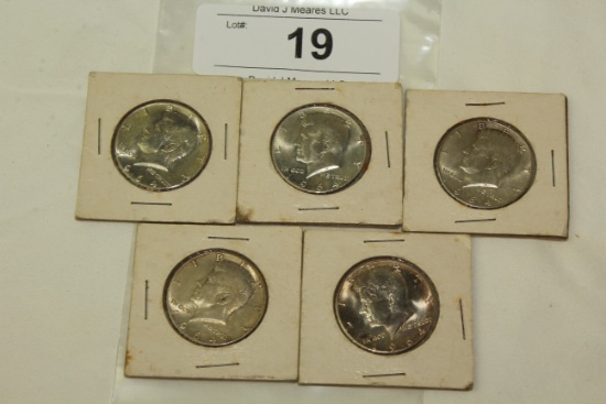 5- 1964 Kennedy Half Dollars