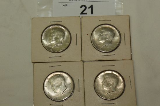 4- 1964 Kennedy Half Dollars
