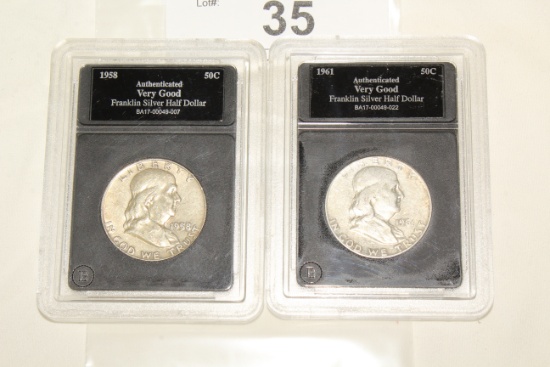 1958 & 1961 Franklin Half Dollars