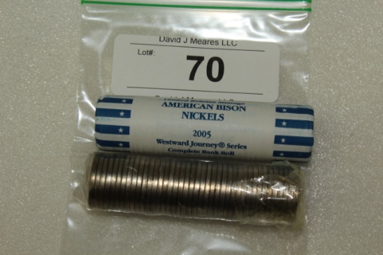2 Rolls of 2005 American Bison Nickels