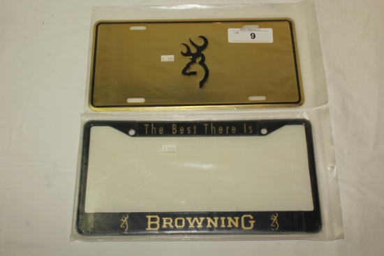 Browning Tag and Browning Tag License Plate Frame