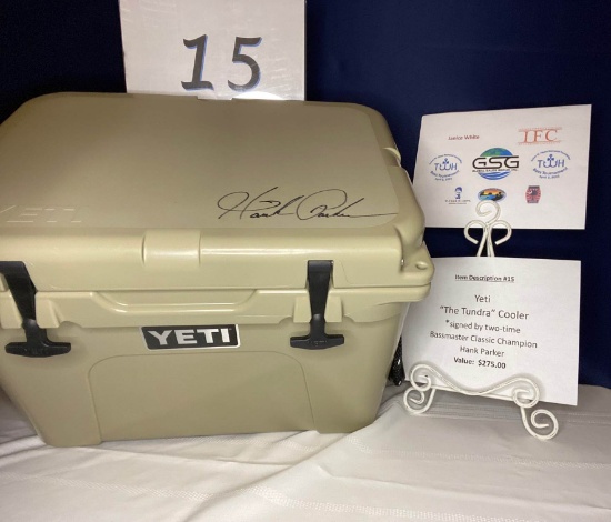Yeti "The Tundra" Cooler Signed by Hank Parker