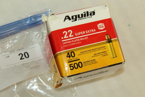 500 Rounds of Aguila .22LR, 40 Gr. Copper Plated Ammo