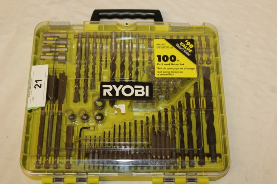 Ryobi 100 Pc. Drill and Drive Set.  New!