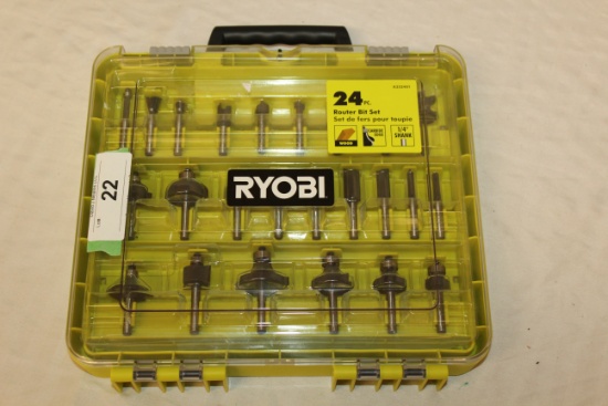 Ryobi 24 Pc. Router Bit Set.  New!