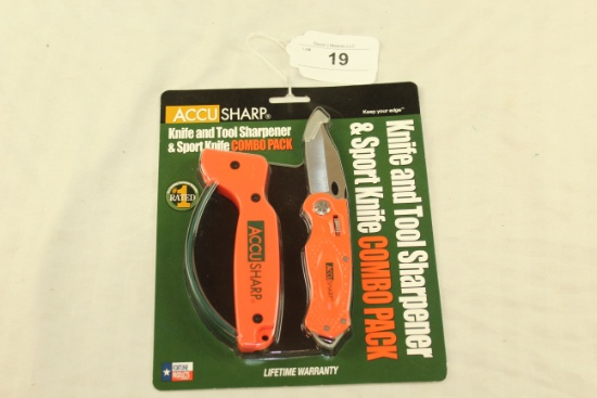 ACCU Sharp Knife and Tool Sharpener & Sports Knife Combo
