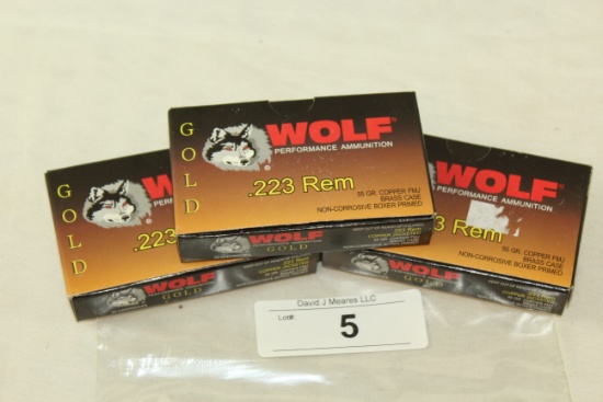 60 Rounds of Wolf .223 REM 55 Gr. FMJ Ammo
