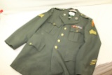 Military Uniform Jacket w/Patches and Medals.  Size 43R