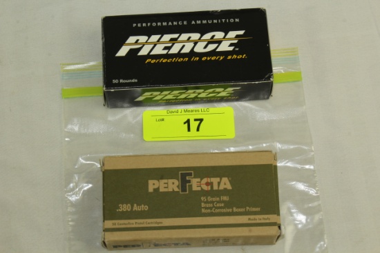 100 Rounds of Perfecta and Pierce .380 Auto. Ammo