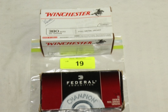 98 Rounds of Winchester and Federal .380 Auto. Ammo
