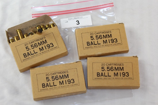 80 Rounds of 5.56mm BALL M193 Ammo