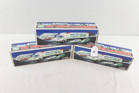 (3) 1997 Hess Toy Truck and Racers