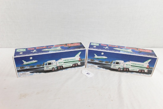 (2) 1999 Hess Toy Truck and Space Shuttle with Satellite