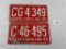 2 1962 South Carolina Car Tags