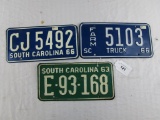 1963 and 1966 SC Vehicle Tags