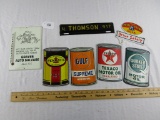 Metal Advertising Pieces - Thermometer, Oil, Tag Brackets