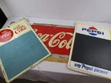 Coca-Cola Sign, Coke Menu Board and Pepsi Menu Board