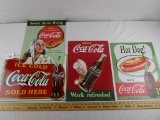 4 Coca-Cola Metal Advertising Signs