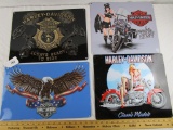 4 Harley-Davidson Metal Signs
