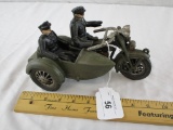 Heavy Die Cast Military Style Motorcycle w/Sidecar