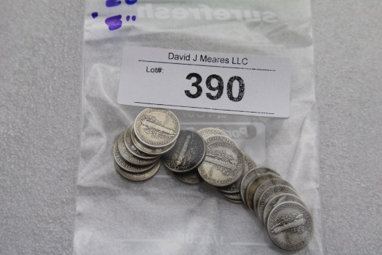 (20) Mercury Dimes - All "S" Mint Mark