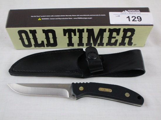 Schrade "Old Timer" Satin Straight Back Black Knife