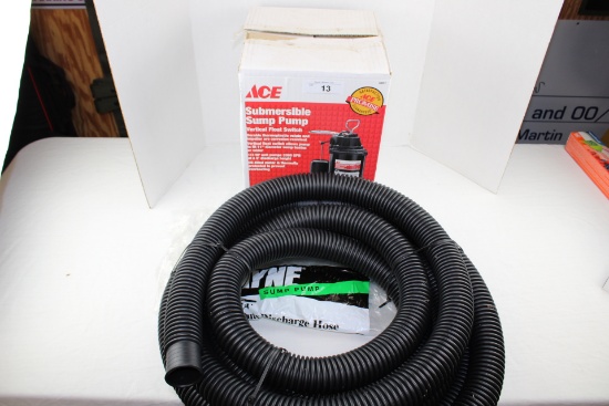 ACE Submersible Sump Pump w/24' Hose.  New!