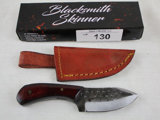SZCO Blacksmith Skinner Knife w/Leather Sheath
