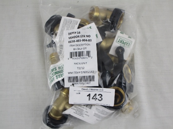 12 Brass Shut-Off Connectors (Full Pack)