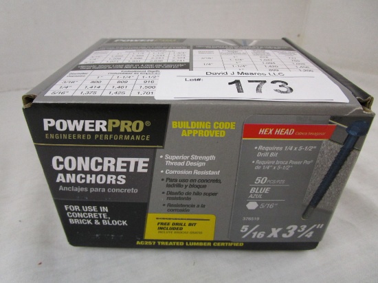 PowerPro 1/4 x 2-3/4" Concrete Anchors. 100 Pcs.