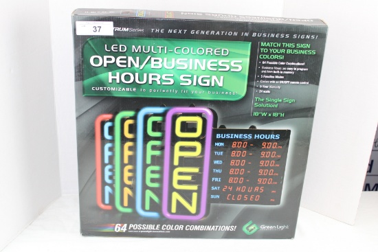 LED Multi-Colored OPEN/BUSINESS Hours Sign