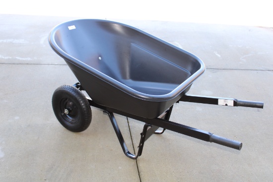 Dual-Wheel 10 Cu.Ft. Poly Wheelbarrow.  New!