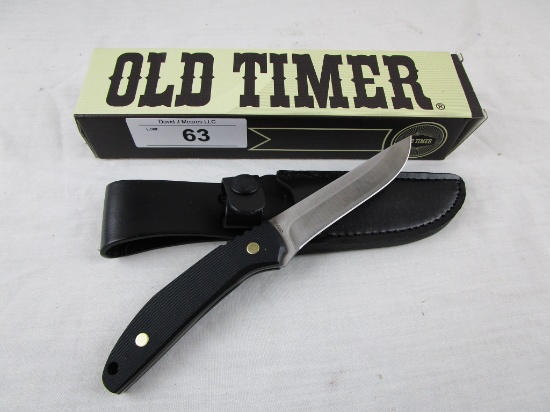 Schrade "Old Timer" satin Straight Back Black Knife