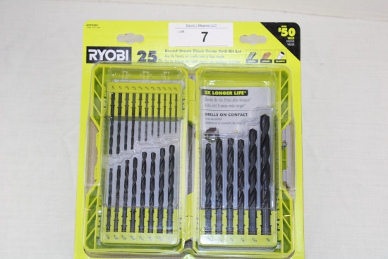 Ryobi 25 Pc. Round Shank Black Oxide Drill Bit Set