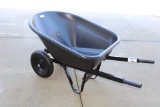 Dual-Wheel 10 Cu.Ft. Poly Wheelbarrow.  New!